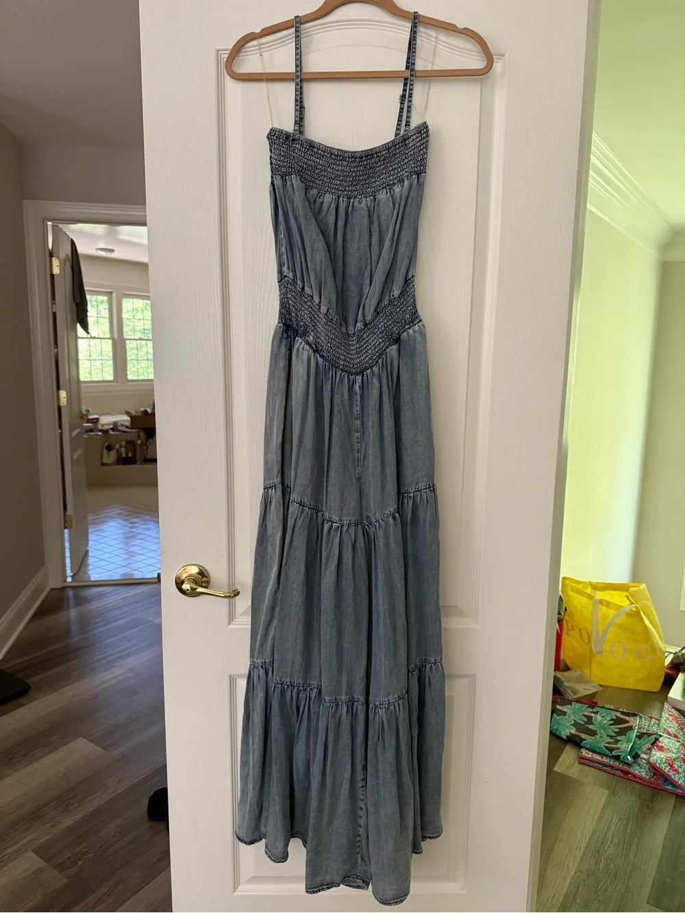 Oli & Hali Light Blue Harlow Wide Leg Chambray Jumpsuit - Picture 6 of 12